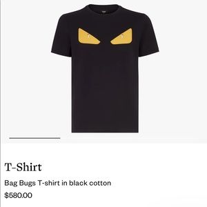 FENDI bag bugs t-shirt in black cotton